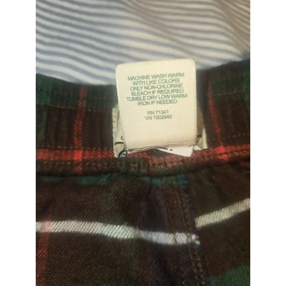 Lot of 2 VTG LL Bean Sleepwear Flannel Boxers Shorts Mens Large Plaid PJ bottom